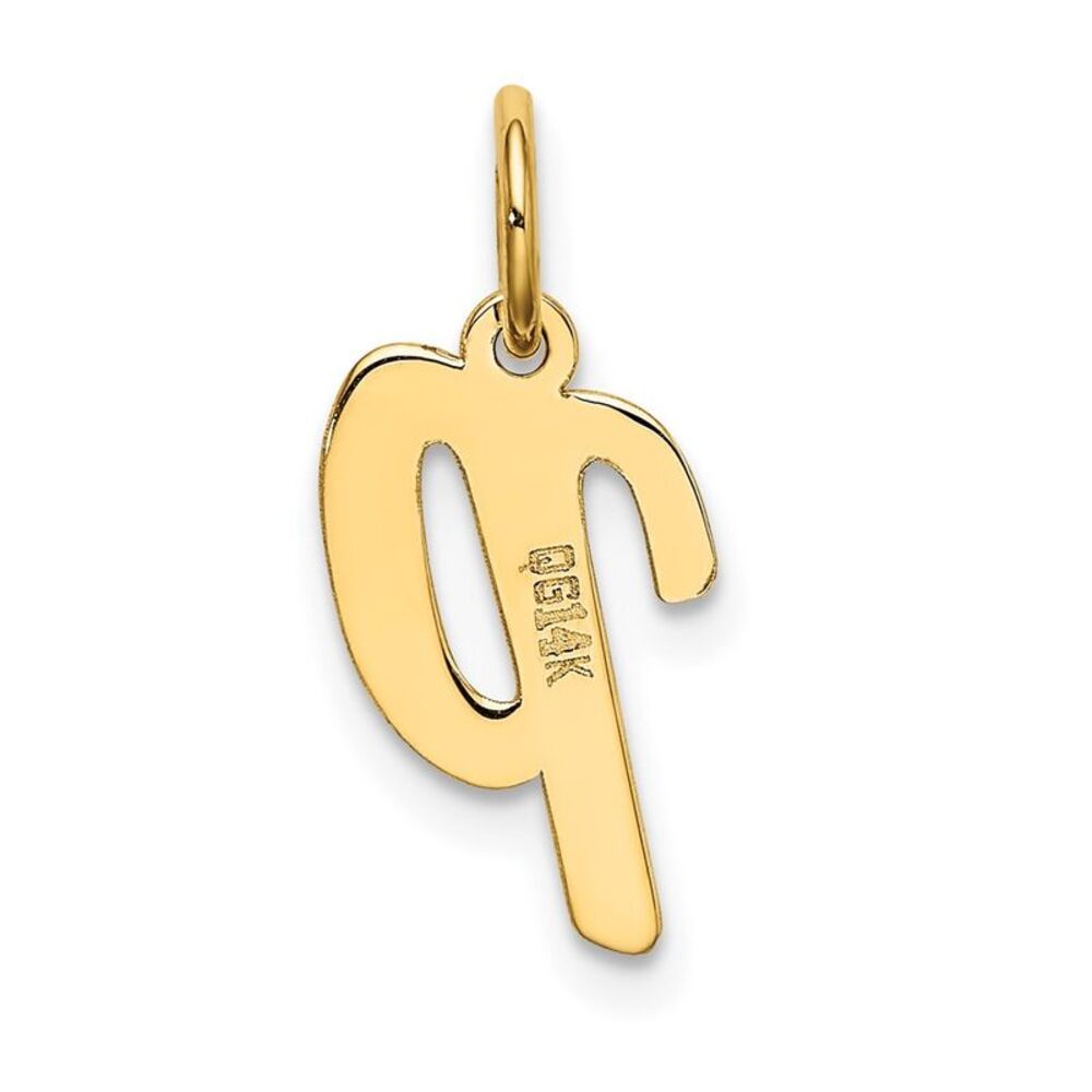 10k Yellow Gold Small Script Initial P Charm - image 4